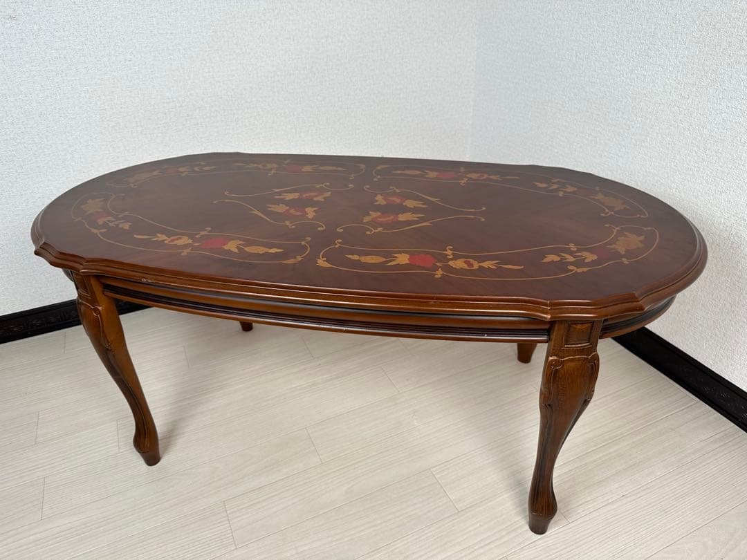 イタリア センターテーブル 象嵌 猫脚 猫足 リビングテーブル 　※i4※ 楽天市場】イタリア製 象嵌ダイニングテーブル 幅200cm/ イタリア